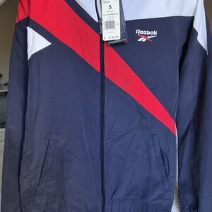 Reebok Women's Windbreaker in Navy, Red, and White